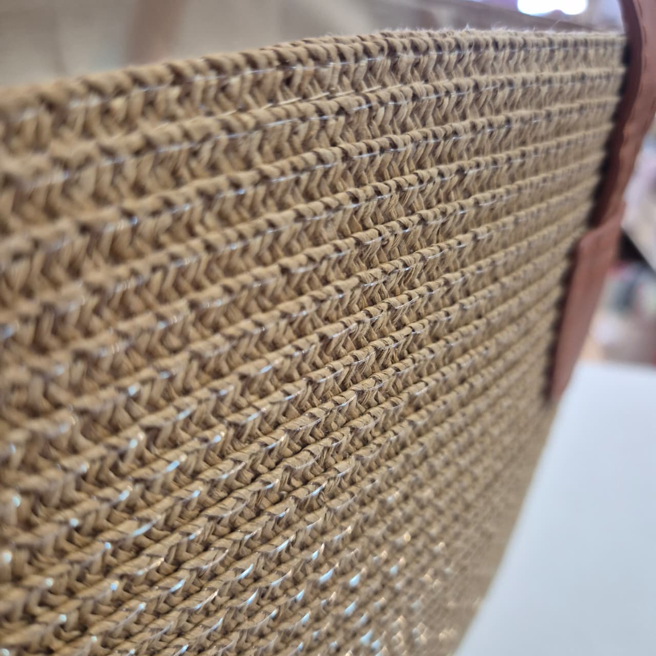 Bolsa de Palha Line com Alça de Ombro Estilo Casual para Dia a Dia e Praia