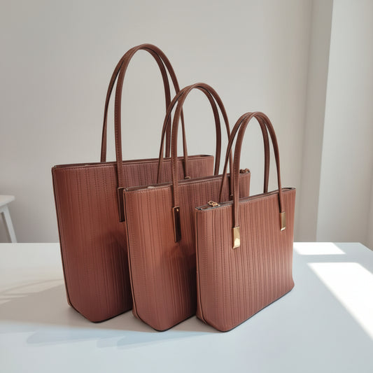 Conjunto de Bolsas Femininas 3 em 1 Bolsa TRIO para Trabalho e Dia a Dia